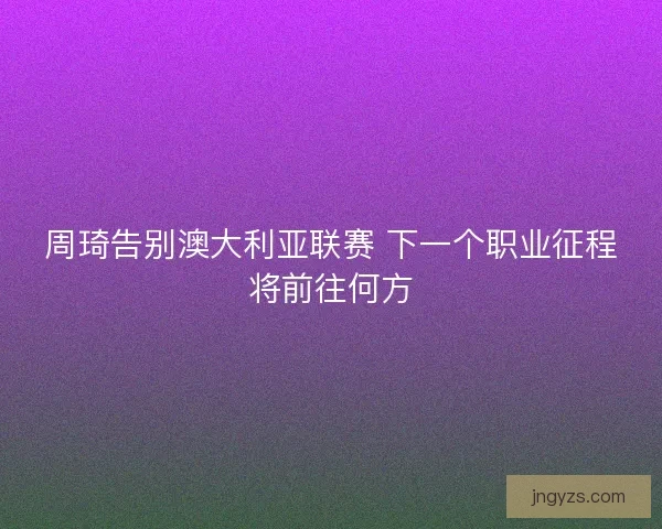 周琦告别澳大利亚联赛 下一个职业征程将前往何方