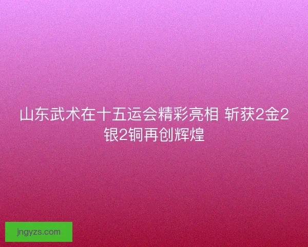 山东武术在十五运会精彩亮相 斩获2金2银2铜再创辉煌 山东武术在十五运会精彩亮相 斩获2金2银2铜再创辉煌